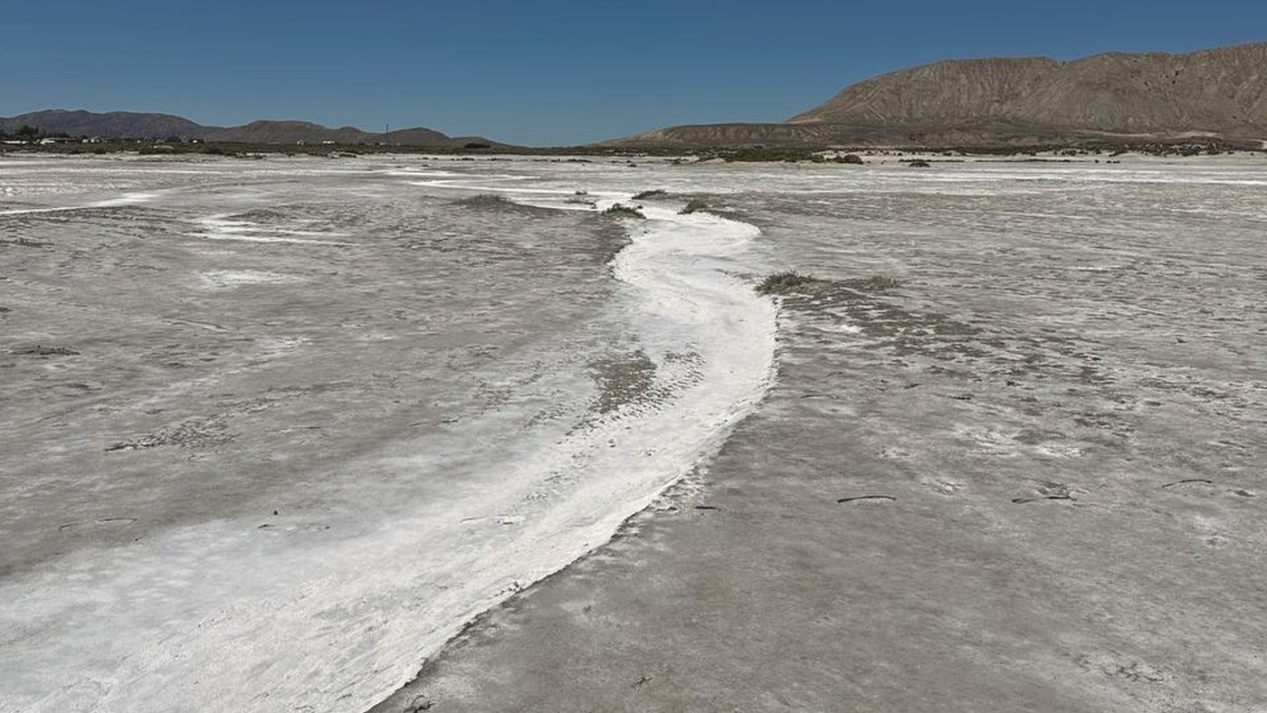 Dry winding river channel